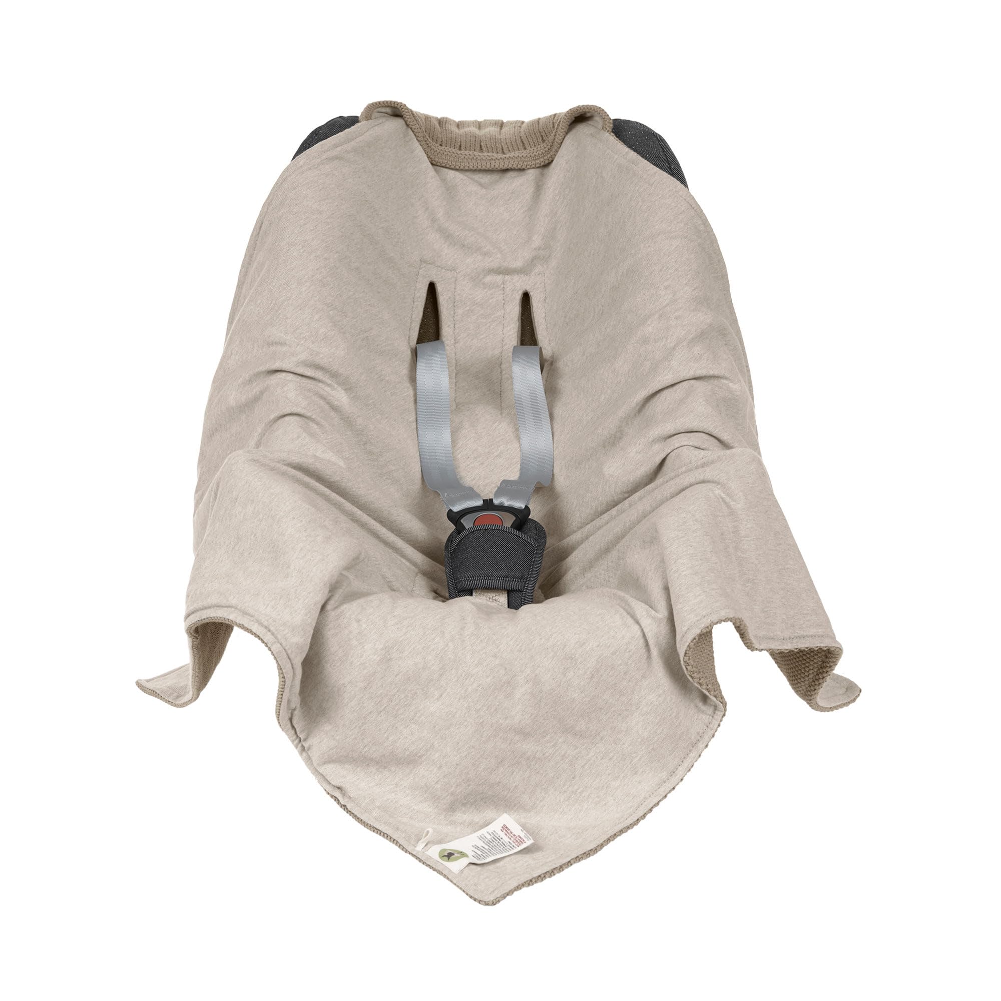 LÄSSIG Coperta a maglia per seggiolino auto 100% cotone organico GOTS taupe