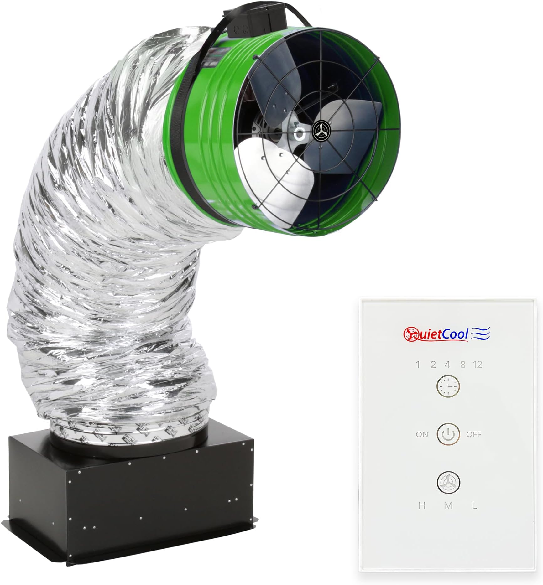 Quietcool QC ES-3100 RF Energy Saver Advanced Whole House Fan with Wireless Control - Up to 3081 CFM - As low as 81 watts - Two Speed - Covers up to 1,541 SQFT - 10 Year Warranty