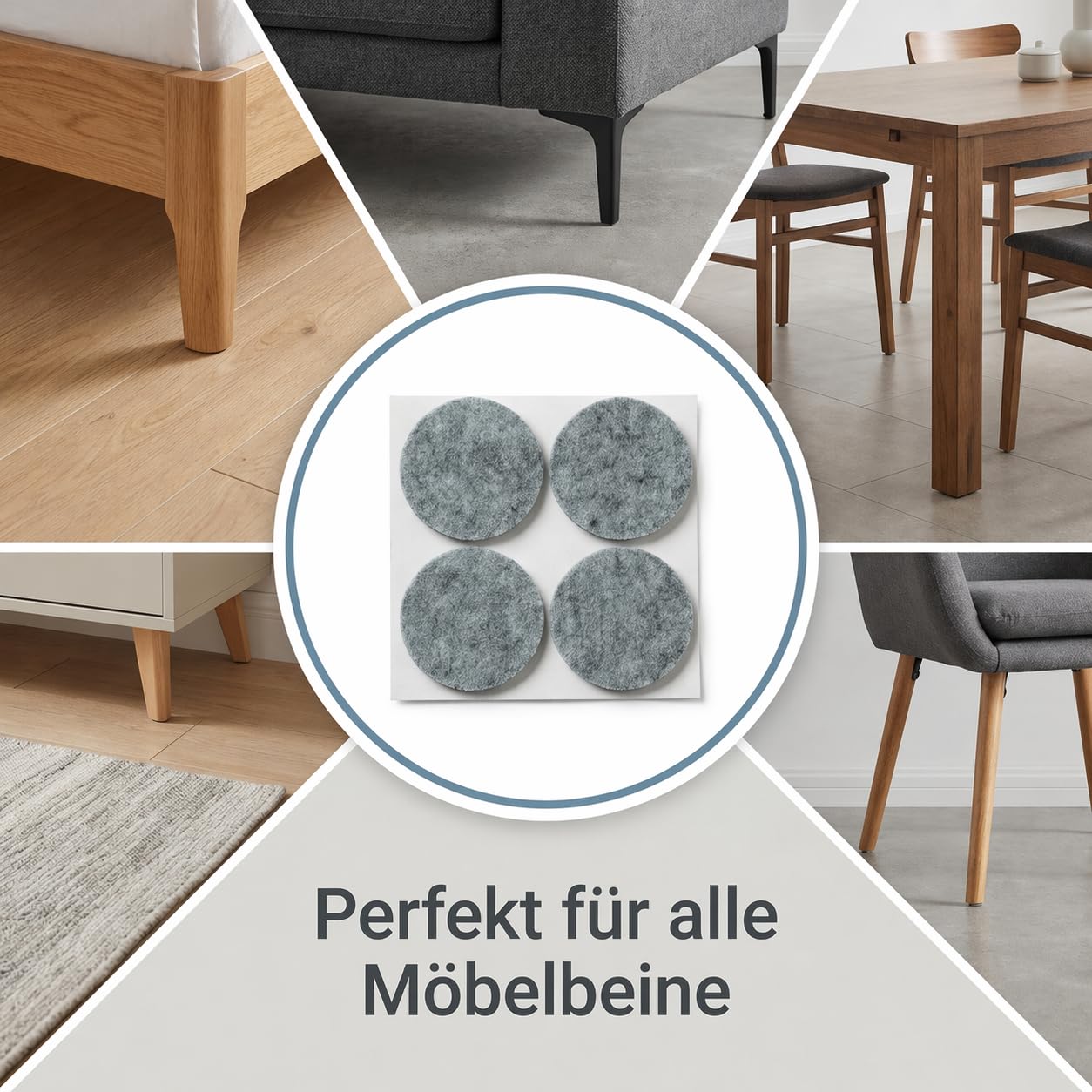 peha® Feltrini / Mobili scivola, autoadesiva, PREMIUM - 5,0 mm altezza | Ø 50 mm (4 pezzi)