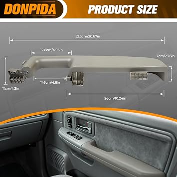 Inner Door Armrest Front Left Driver Side Handle Compatible with Chevy Suburban Tahoe GMC Yukon Avalanche Escalade 1999-2006 Replacement 12472876 Light Gray