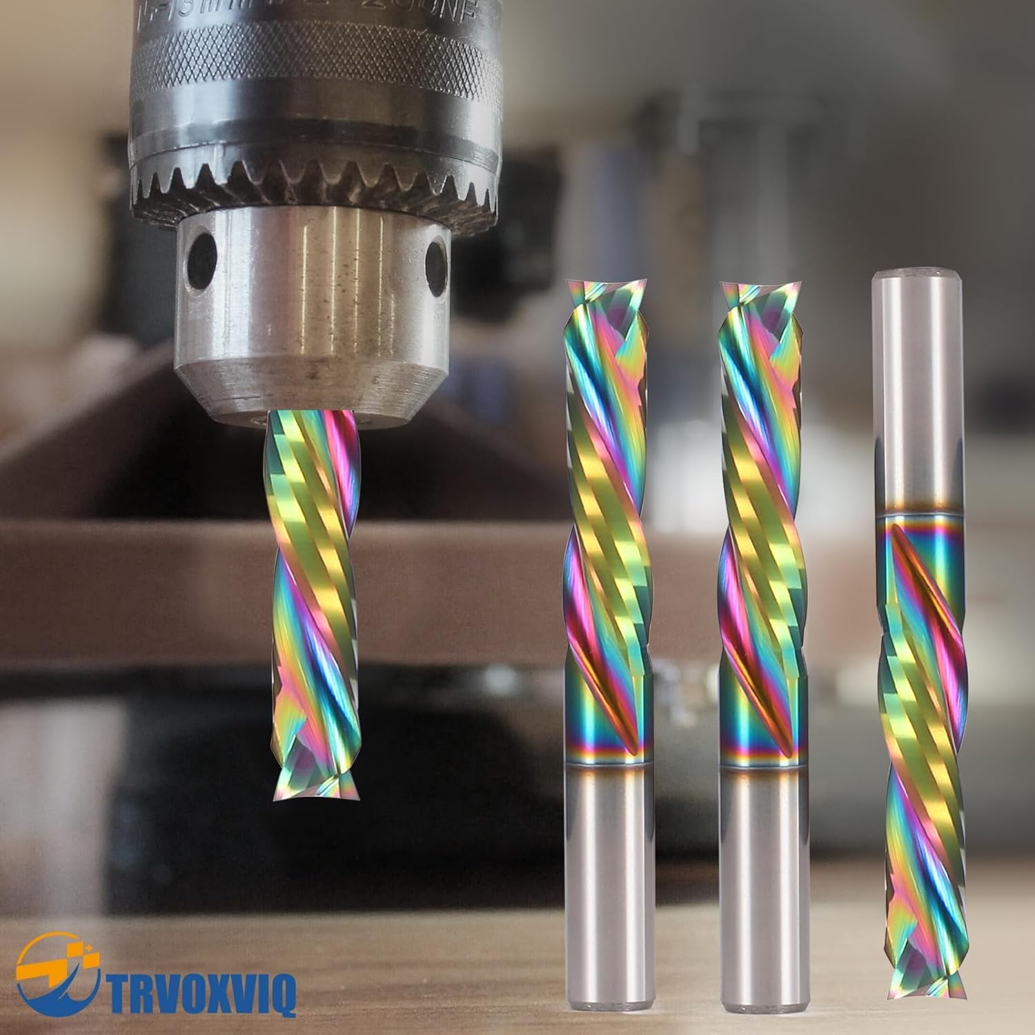 Fresa CNC a 2 flauti a compressione, fusto 8 mm, fresa elicoidale VHM con rivestimento DLC, diametro di taglio 8 mm, lunghezza di taglio 25 mm, fresa in metallo duro, 2 pezzi