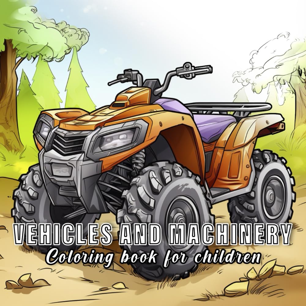 Vehicles and Machinery: Colouring books for children with 60 sketches of vehicles and machinery. (Small Worlds)