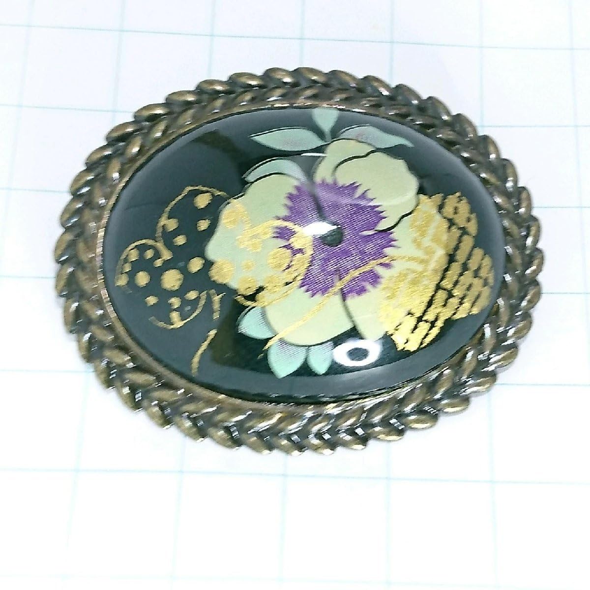 Amazon.co.jp: )ビンテージ七宝焼き パンジーモチーフアンティーク