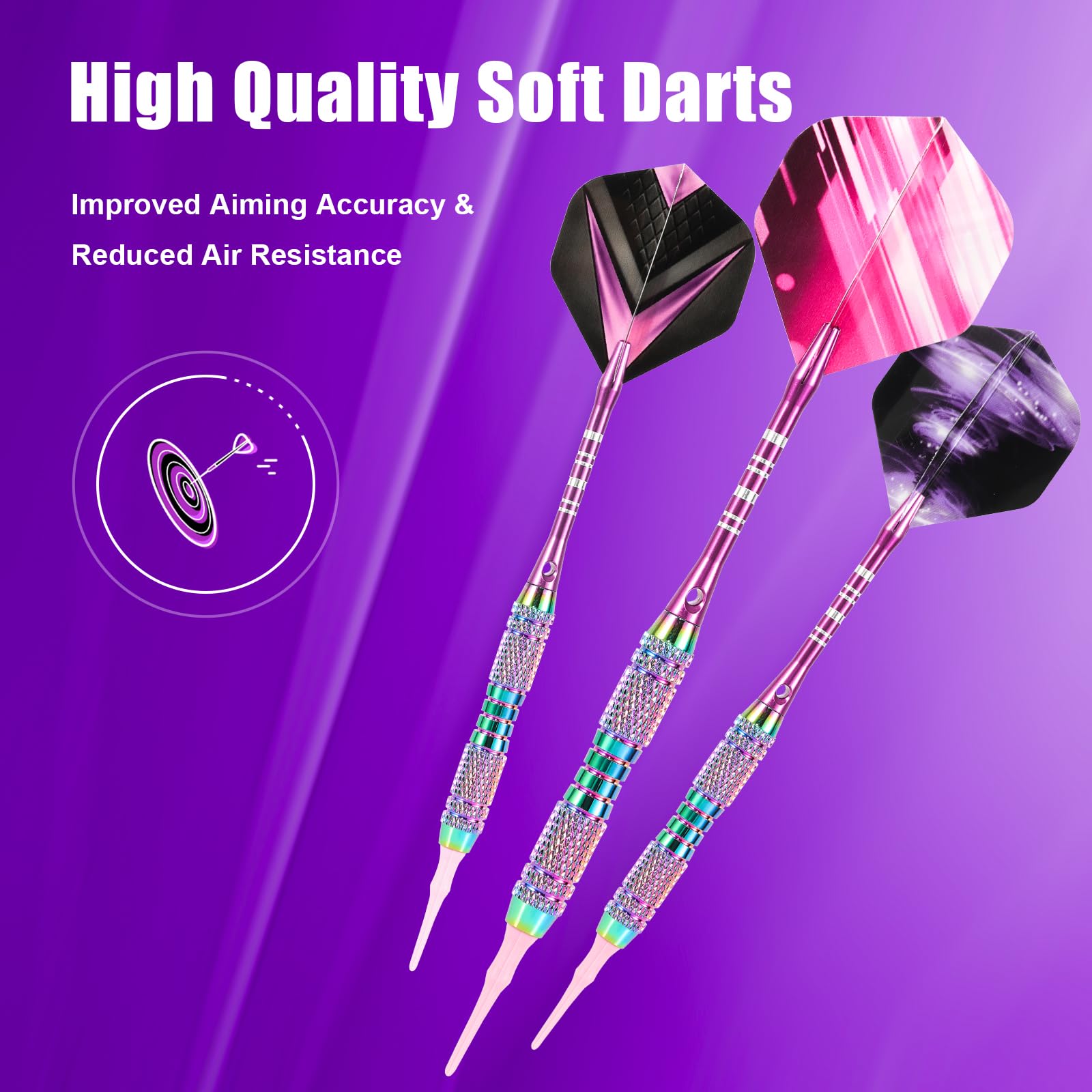 WinRoot 3 fléchettes 18g Fléchettes Pointe Molle Professionnelles avec Barils en Cuivre et Aluminium, Ailettes Pet, Protecteurs d'Ailettes, Pointes Plastique, Étui de Rangement Inclus
