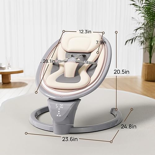 Miniatura 6 de Columpios de bebé para bebés y niños pequeños, columpio portátil para interiores y exteriores, columpio infantil para recién nacido con control