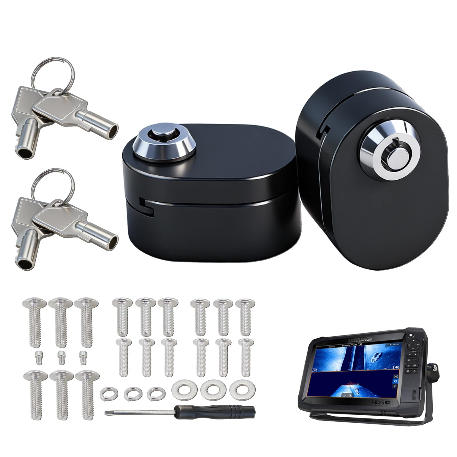 Fish Finder Lock Aluminum Alloy Fit for Garmin, Lowrance & Humminbird Units