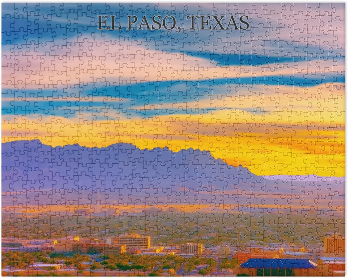 El Paso Texas Jigsaw Puzzle – 520 Pieces Souvenir Travel Puzzle, Large Scenic Collectible