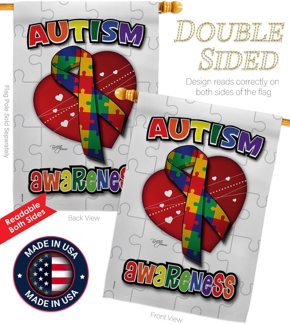 Autism Awareness Gifts Tapestry Indoor Decor Banner Indoor Room Wall Hanging Art Patio Porch Lawn Garden Flag Outdoor Support Decorations Yard Signs Made In USA
