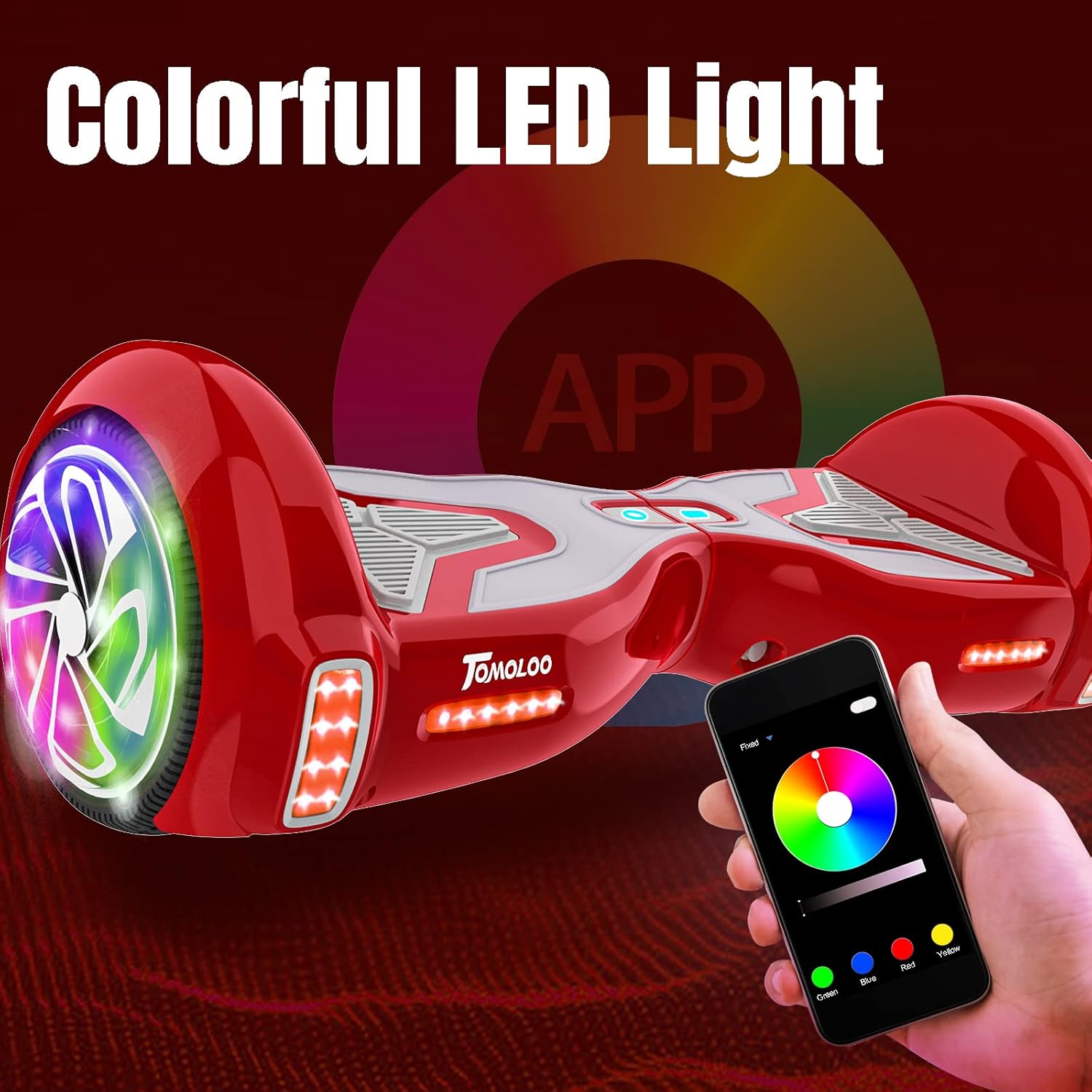 Gеt Sресіаl Prісе TOMOLOO Hoverboard for Kids for kids ages 6-12, 265lbs Max Load Hoverboard Adult with Bluetooth Speaker and LED Light, 6.5 Two Wheels Self Balancing Hoverboard Electric Scooter Red Hover board