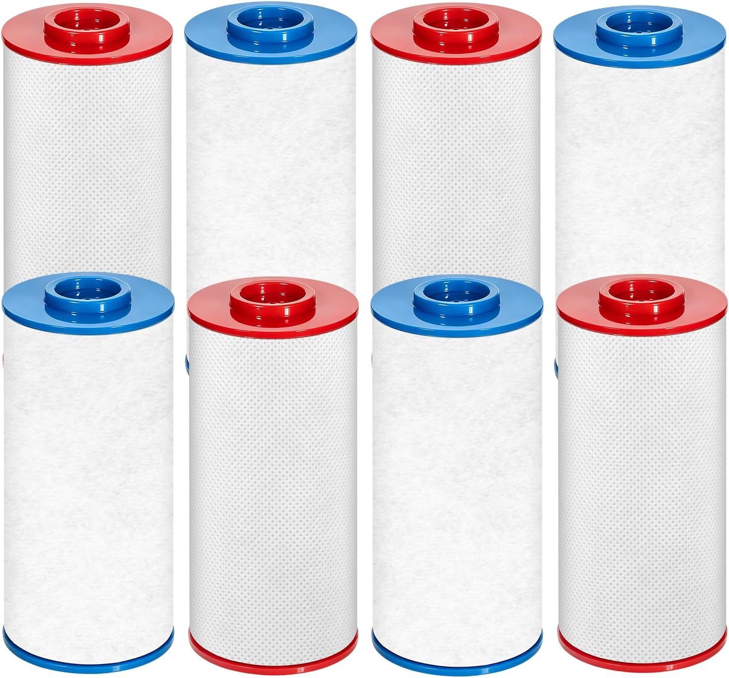 8 Pcs Shower Filter Compatible with Weddell Duo, Red and Blue Replacement Filters Absorb Impurities, 4 Pcs Red and 4 Pcs Blue