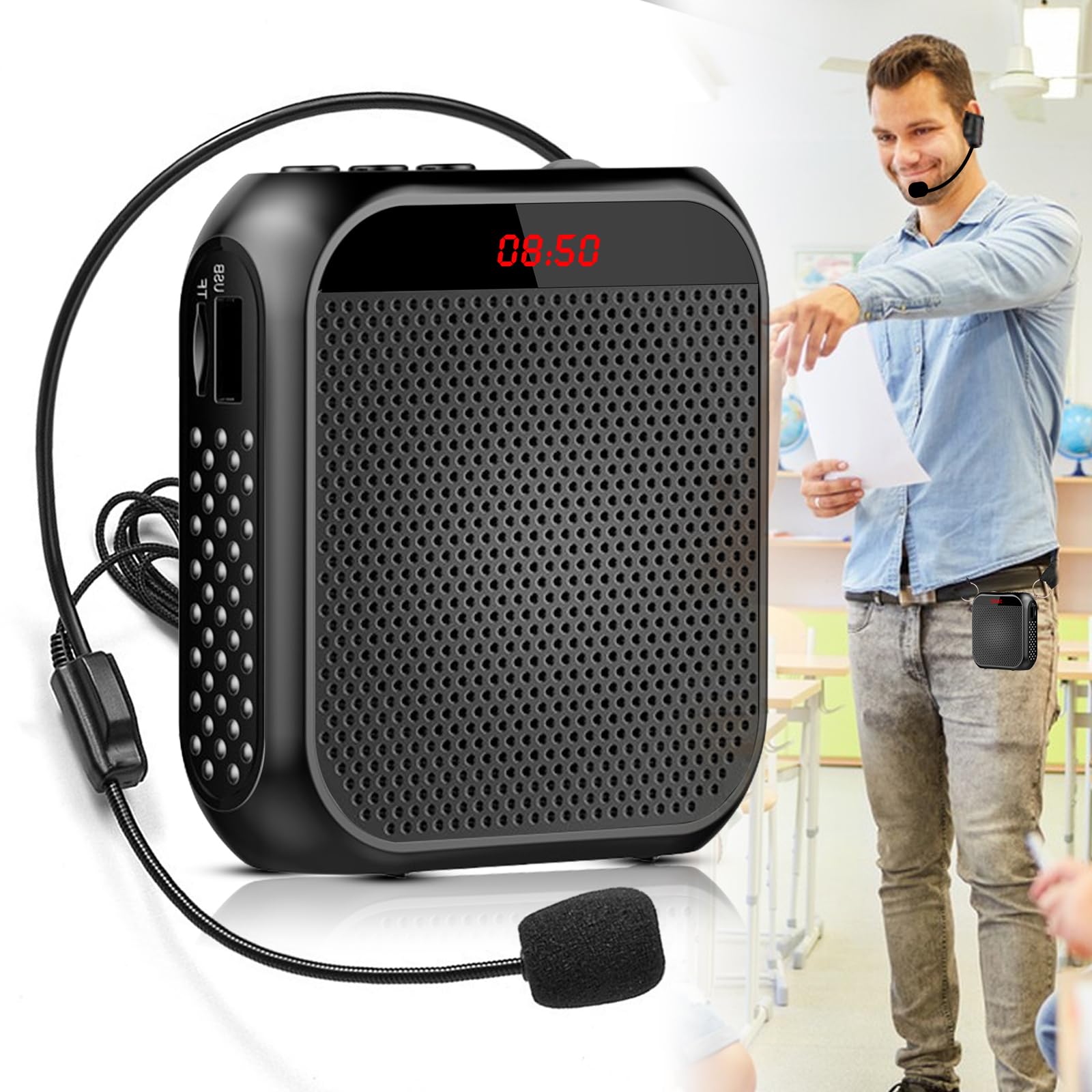 Amplificatore Vocale Portatile TONOR K10 - Microfono Bluetooth 10W Con Auricolare Per Insegnanti E Guide - Foto 4