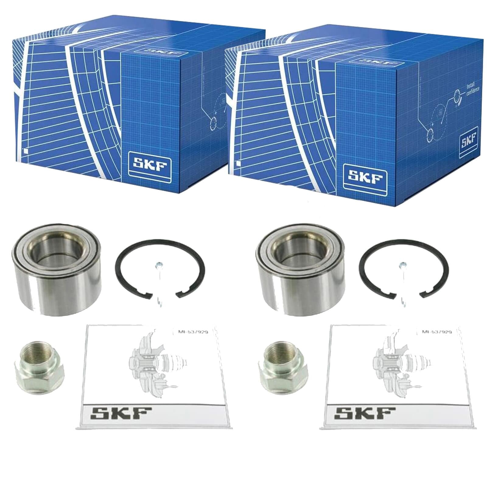 2X SKF Radlager-Satz vorne hinten | 2x VKBA 6966 passend für Applause Charade Copen