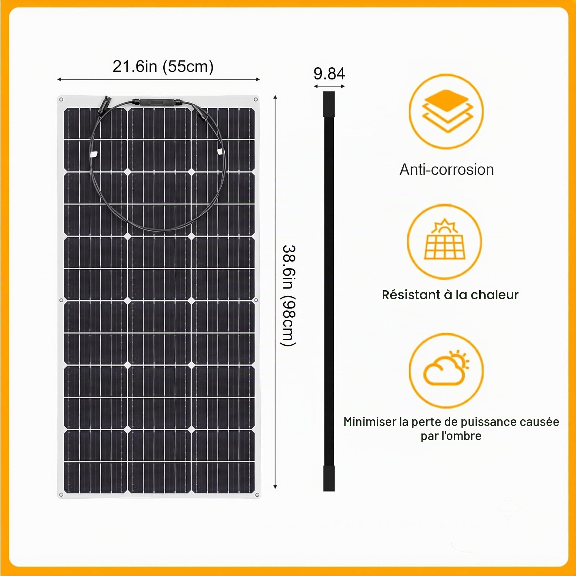 XINPUGUANG 200w Kit Solaire 2pcs 100W Panneau Solaire flexibles Mono PERC Module 20A Contrôleur solaire pour bateau, voiture, caravane, cabanon, charge de batterie 12v (200)