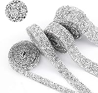 Vista 4 de Cozylkx Tira de diamantes de imitación de 1 yarda, cinta autoadhesiva de diamantes de imitación de fijación en caliente para ropa, zapatos, Cristal