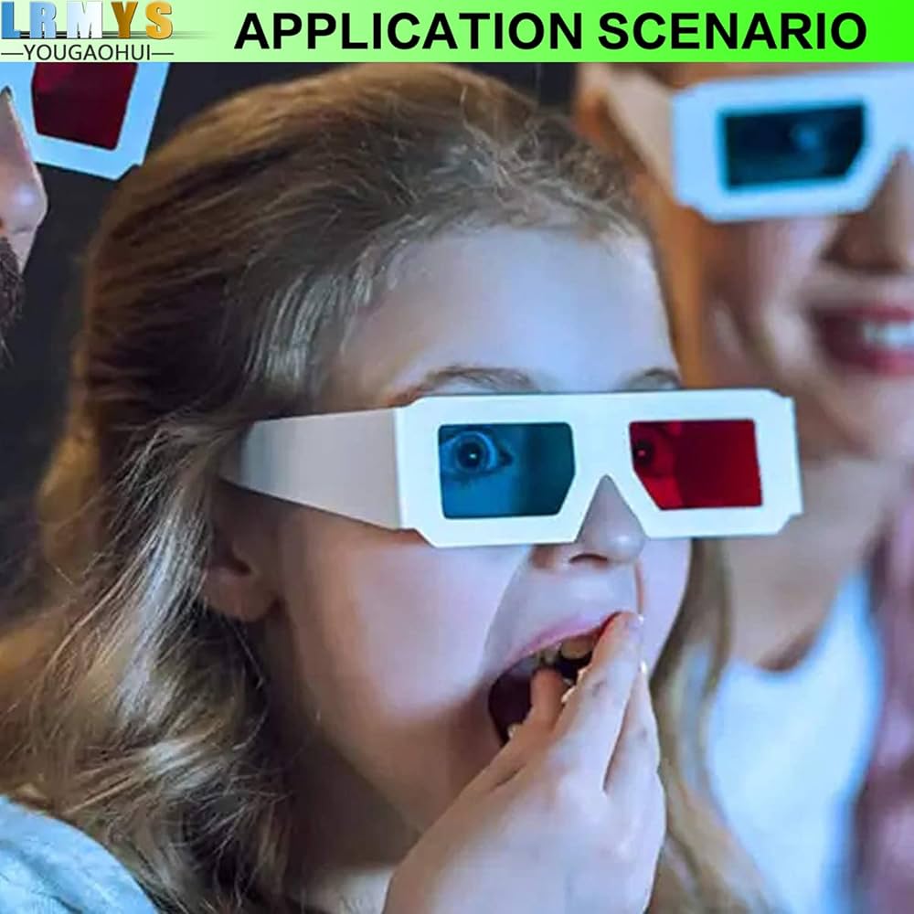 Occhiali 3D Anaglifi 4 Pezzi - Lenti Rosse E Ciano Per Film, Video E Fumetti 3D