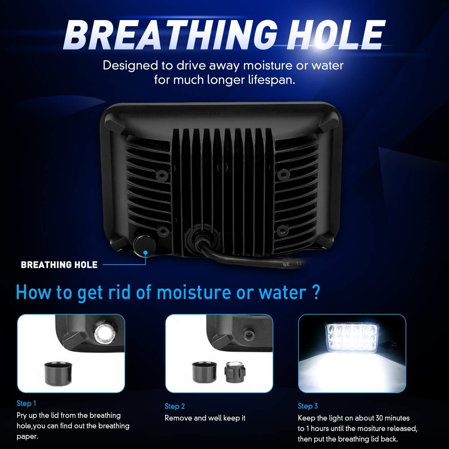 BESTZHEYU 2 pcs 4 x 6 inch LED Headlights Rectangular Replacement for Chevy S10 Blazer 1994 1995 1996 1997 Peterbilt Kenworth Freightinger Probe DOT LED Headlight