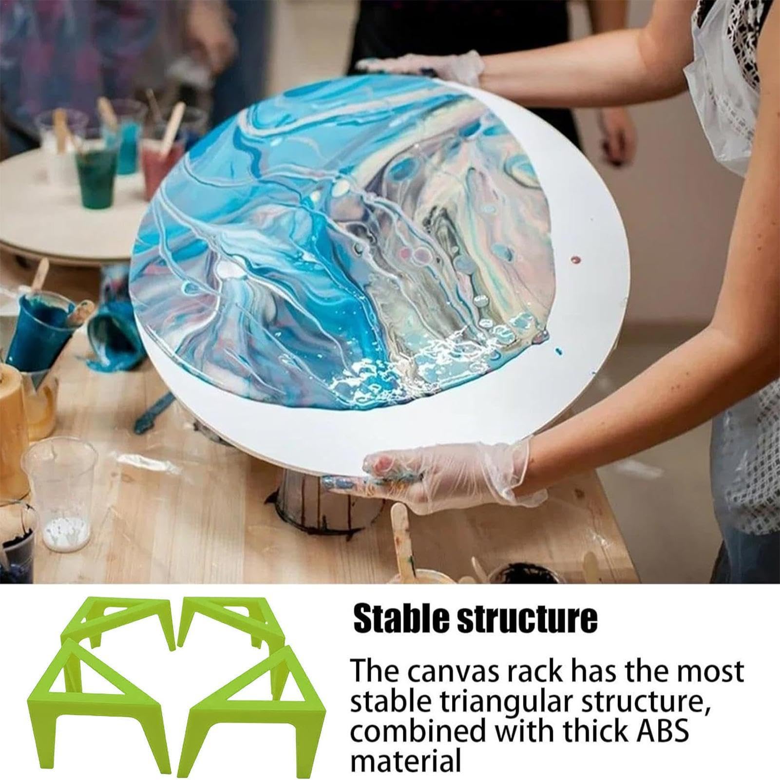 Canvas Corner Stands - Pouring Paints Painter Stand - 4PCS Support Stands Convenient Pouring Support Artistic Triangular Shelf Drawing Tool