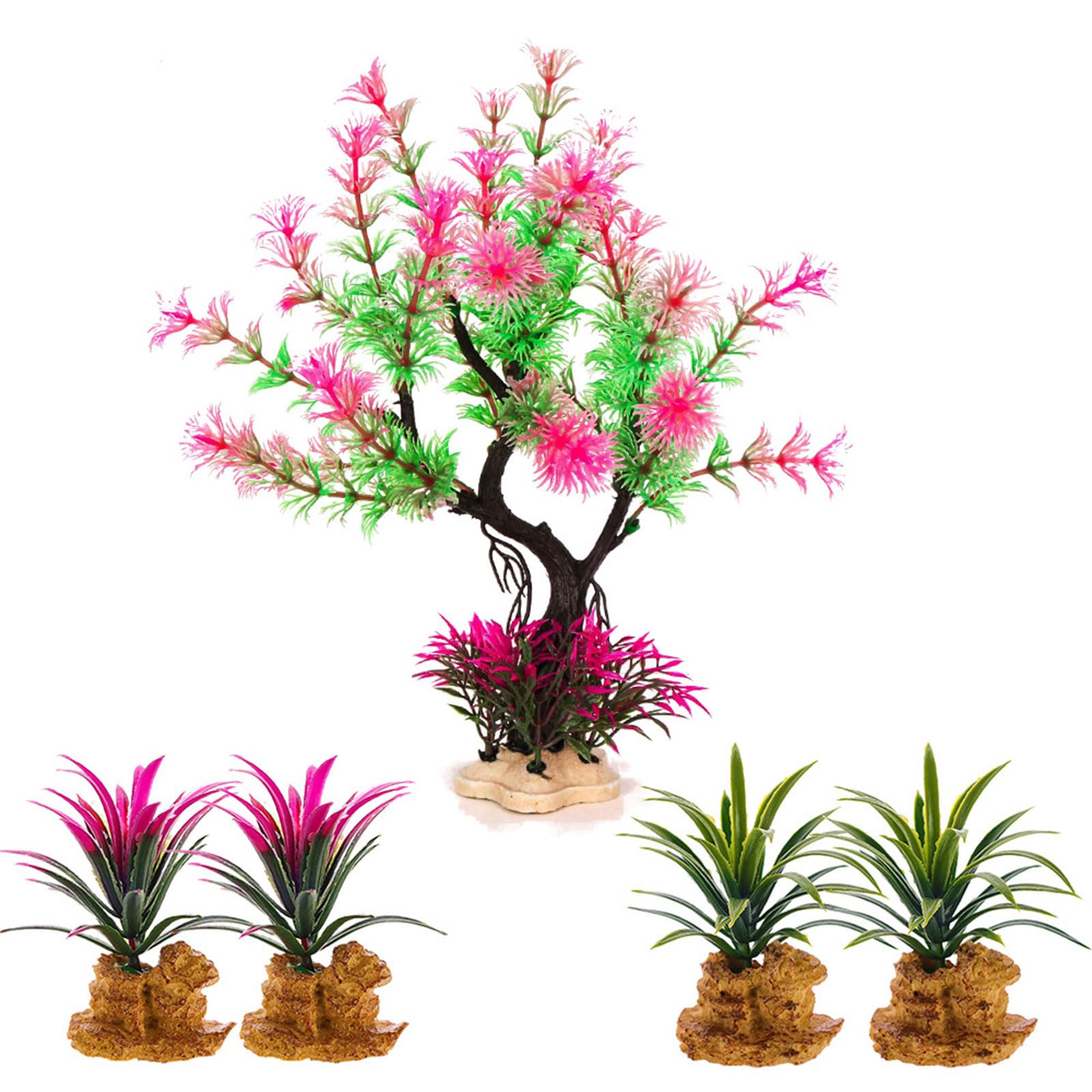 Hsioluted Realistic Plant Fishtanks Decoration Artificial Moss Plant with Resin Base for Home Use Aquariums Landscaping Ornament Aquariums
