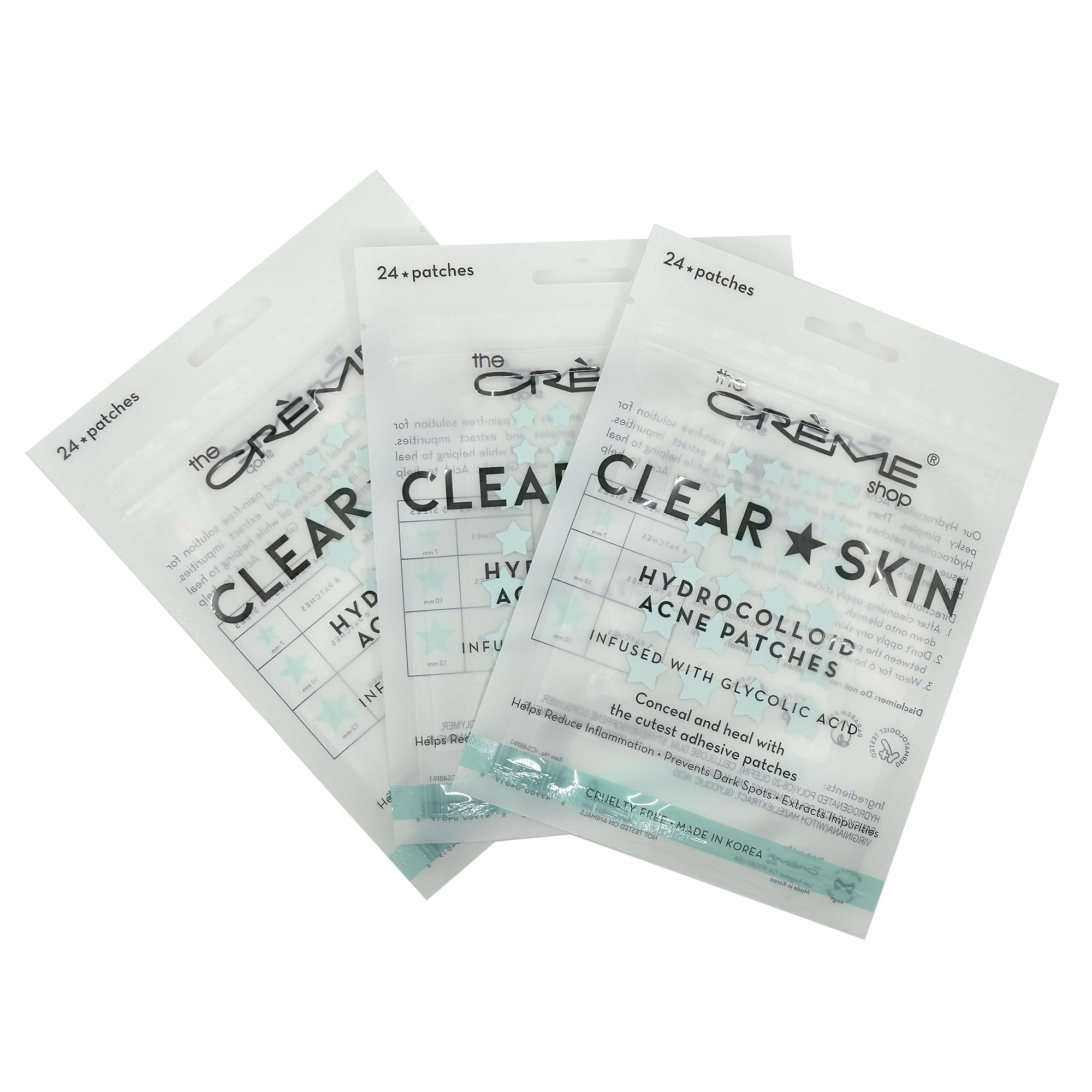 The Crème ShopClear Skin Hydrocolloid Dark Spot Acne Patches - Infused with Salicylic Acid + Witch Hazel | Adhesive Patches That Fight Pesky Pimples. Pain-free and Brightens Dark Spots. (72 Patches