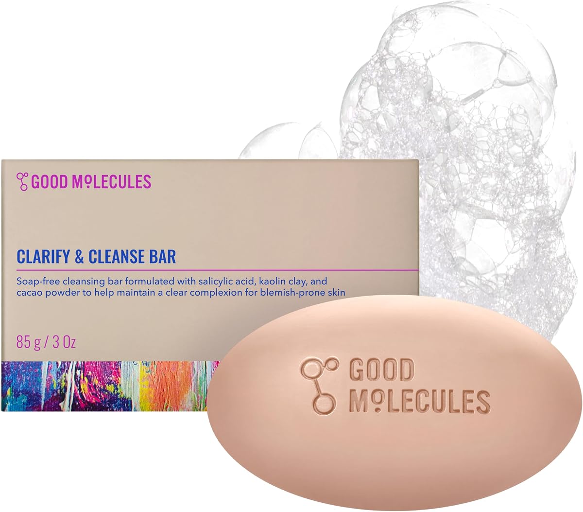Clarify and Cleanse Bar, Salicylic Acid Bar Soap, 3.15 oz | Soap-free cleansing bar with salicylic acid, kaolin clay, and cacao for blemish-prone skin.