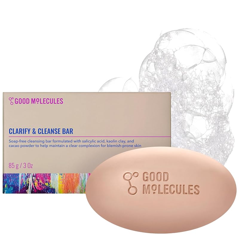 Good Molecules Clarify and Cleanse Bar Barra de Limpeza Facial e Corporal com Ácido Salicílico, 89 g