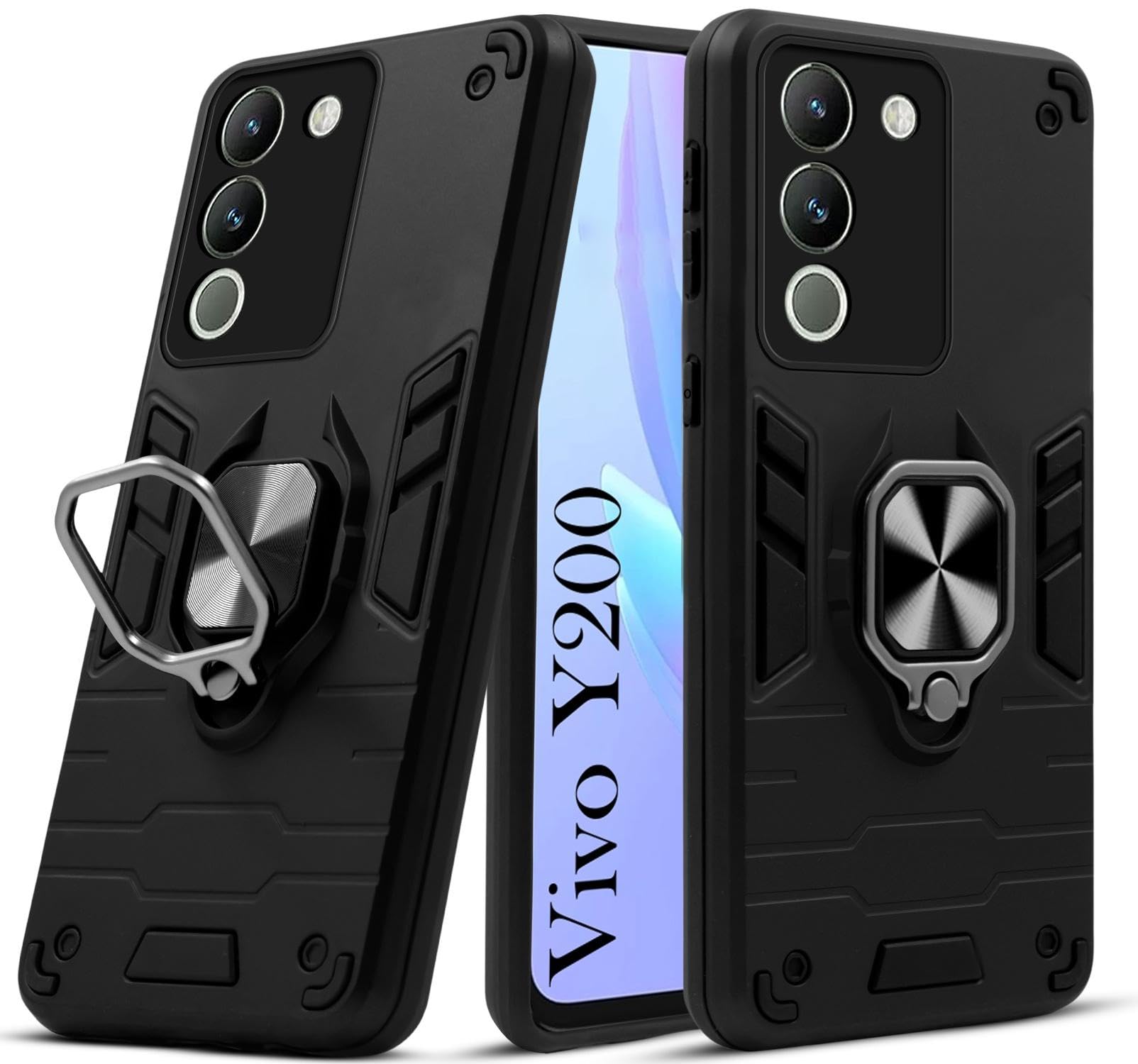 Jkobi Back Cover Case for Vivo Y200 (Shockproof Polycarbonate Dual Layer Hybrid Armor | Robust Black) (B0CW34YQJ4) Amazon Price History, Amazon Price Tracker