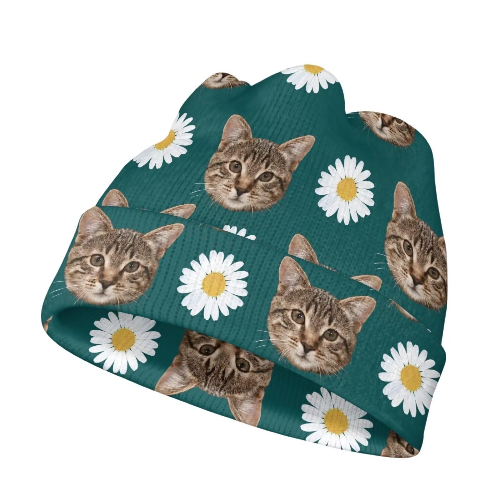 Vintage Floral Beanies for Girls Boys Snug Soft Knit Cute Print Beanie Hats Kids Novelty Winter Cap
