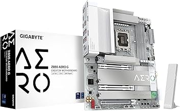 GIGABYTE Z890 AERO G Intel Core Ultra (Series 2) LGA 1851 Motherboard, ATX, DDR5, 5xM.2, PCIe 5.0, Thunderbolt 4, WIFI7, Dual 2.5Gbe LAN, EZ-Latch