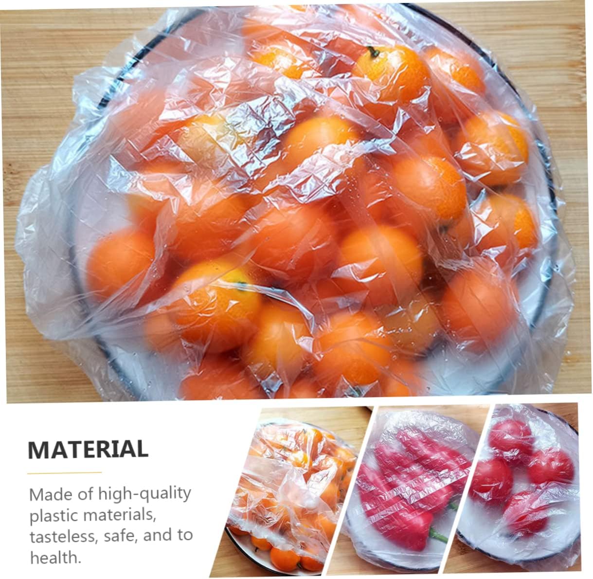 300Pcs Disposable Food Covers Elastic Plastic Wrap Bowl Covers Dustproof Kitchen Gadget for Food Preservation for Leftovers and Meal Prep
