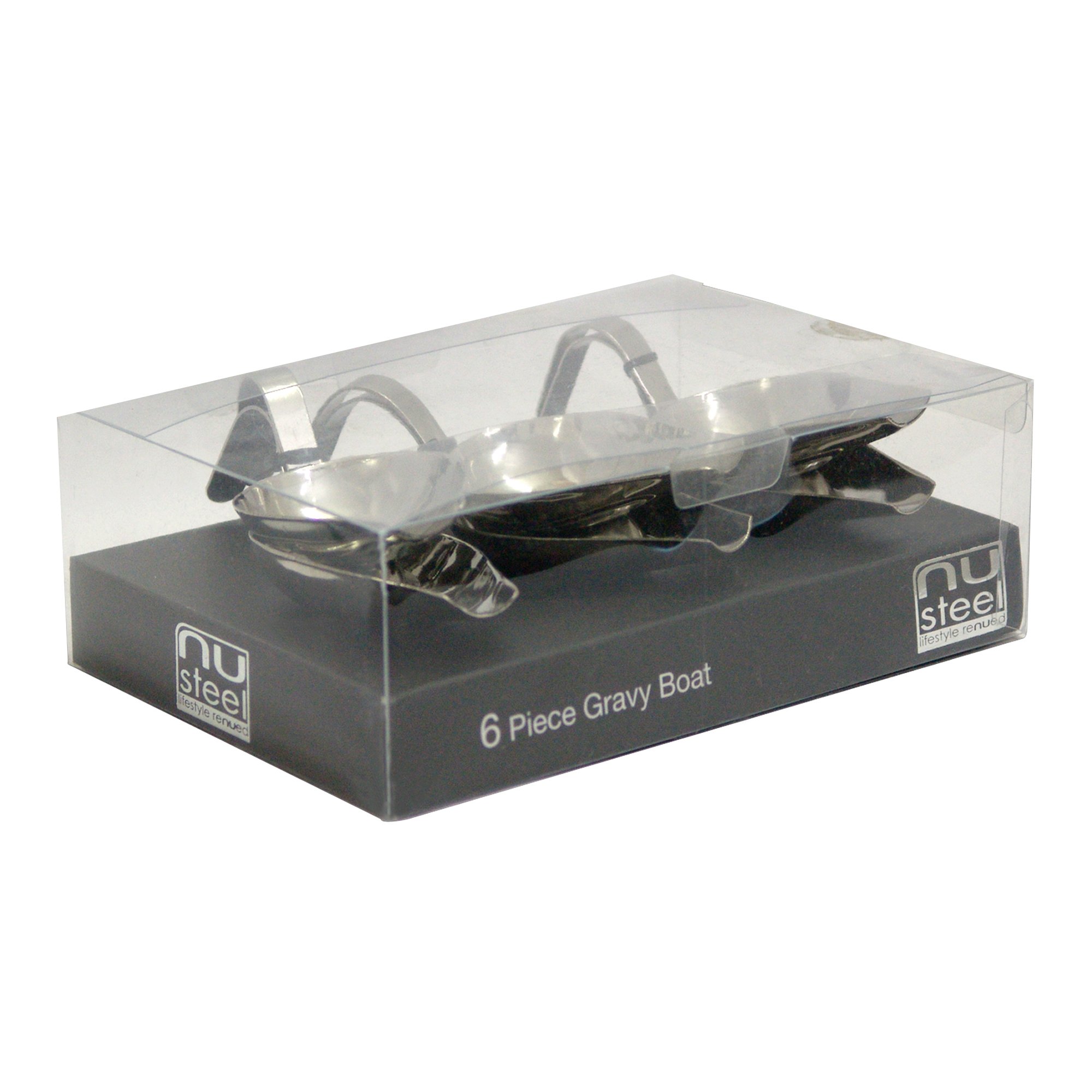 nu steel TG-SMW-501 Mini Sauce Boat (Set of 6), Shiny