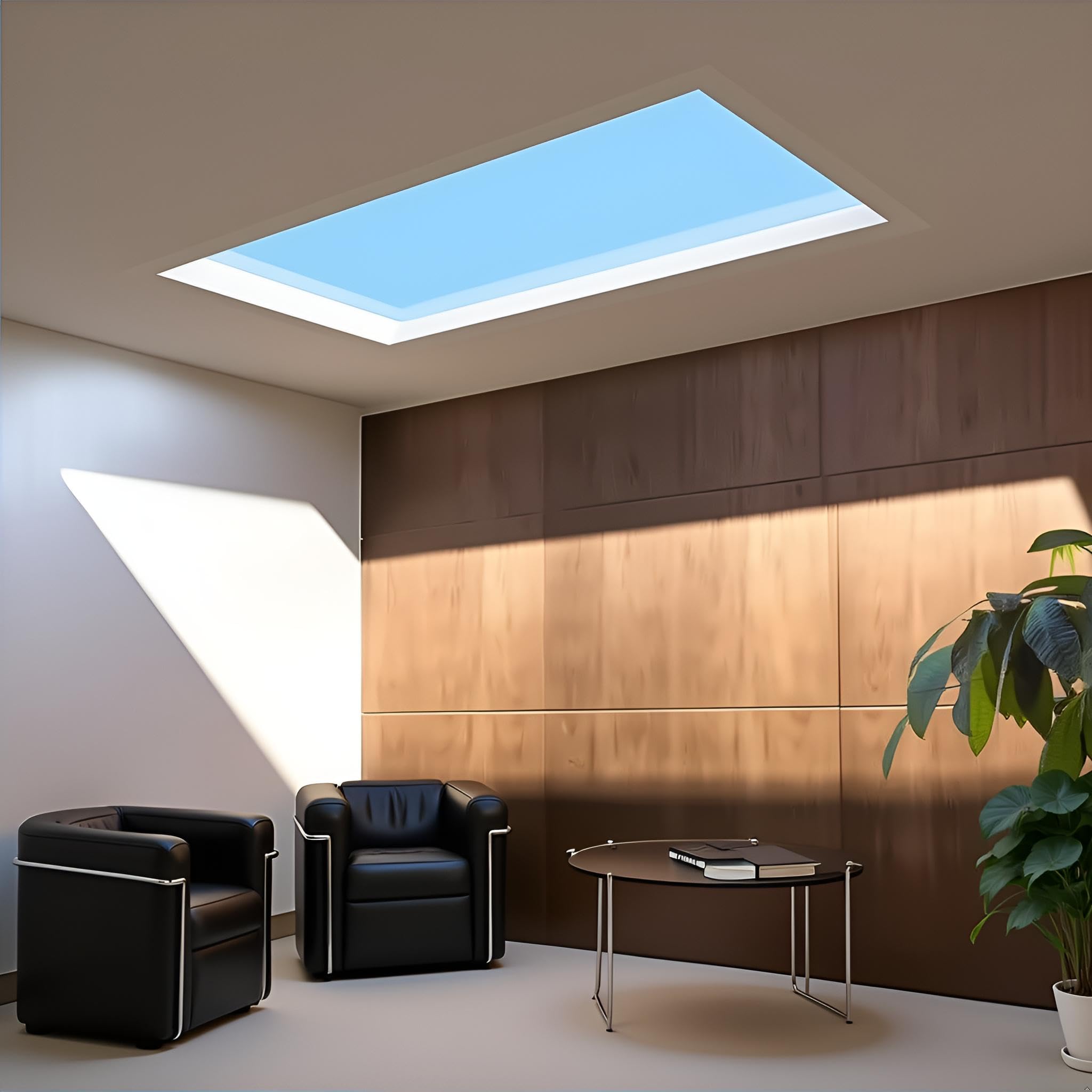 Azul cielo sol luz natural sótano Garaje cocina dormitorio sala de estar Pasaje baño hotel apartamento simple LED techo ambiental ventana luces (60 * 30 * 16 cm)