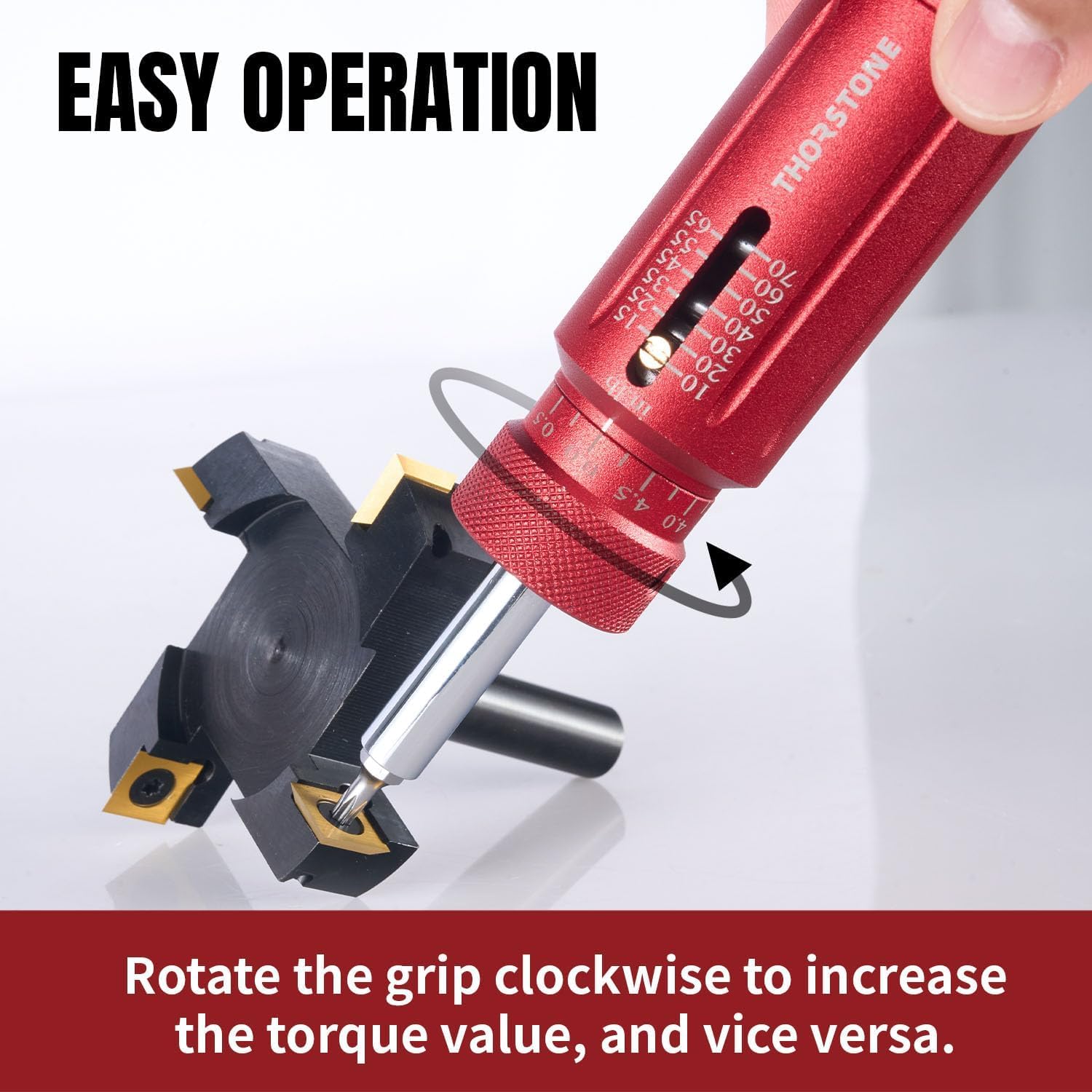 Thorstone Inch Pound Torque Screwdriver Wrench Set with 40pcs S2 Bits, 1/4'' Drive, 10-70 In-lbs for Maintenance, Tool use, Bike Repair, and Mounting
