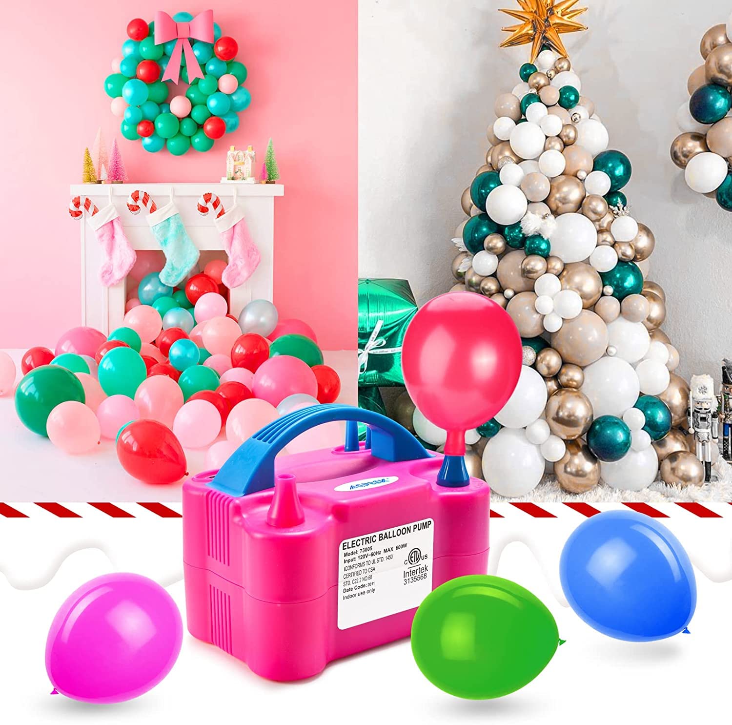 Party Propz 220V 600W Dual Nozzle Electric Air Balloon Pump Machine-Balloon Pump,Balloon Blower Machine Ideal For Party&Decorations,Time-Saving Balloon Machine Inflator-Electric Air Pump 1 Pc,Pink 4