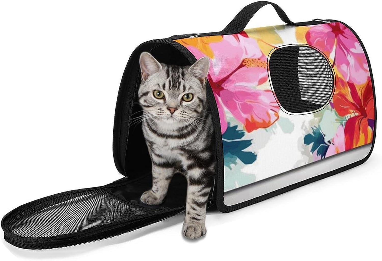 Pet Handbags, Hawaiian Flower Print Printed Pet Handbags,folding Pet Bags,new Pet Handbags,universal Pet Handbags, 45X26X23.5cm