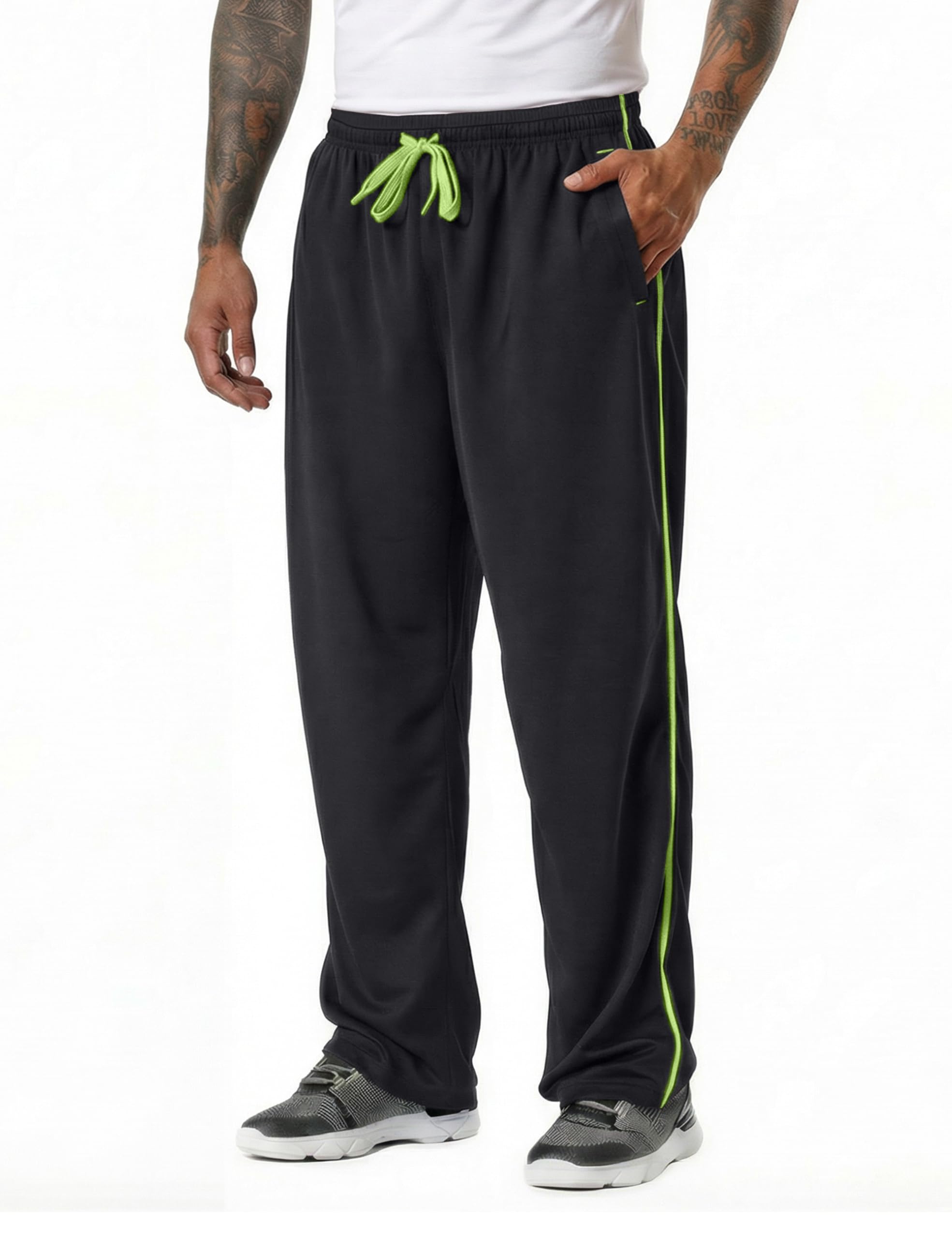 EKLENTSON Herren Trainingshose Jogginghose Mesh Fußball Fitness Schnell Trocknende Hose mit Reißverschlusstaschen