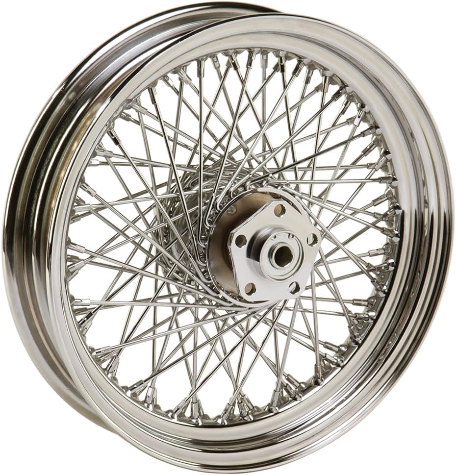Ultima Complete Chrome 80 Spoke Rear Wheel 16" x 3.0" XL,FX/FL Dyna, Softail Belt Rear 84/99