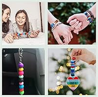 Vista 8 de 120Pcs Silicone Beads,24 Colors,12mm Silicone Beads,Bulk Lentil Silicone Beads for Keychain Making,Rubber Loose Bead for Bracelet Necklace DIY