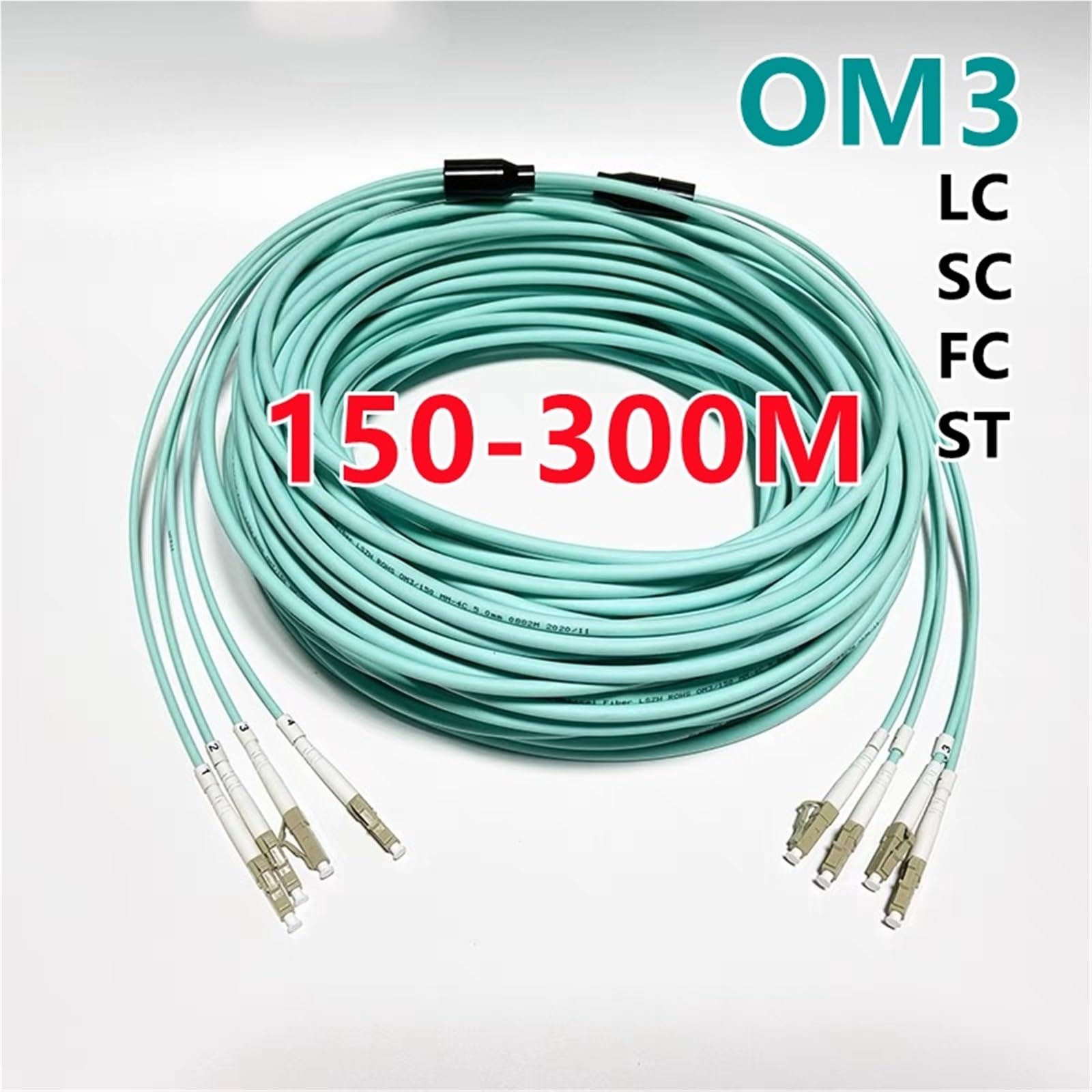 Cordon de raccordement à Fibre Optique 4 conducteurs OM3 blindé 150-300 m(300m SC-SC)