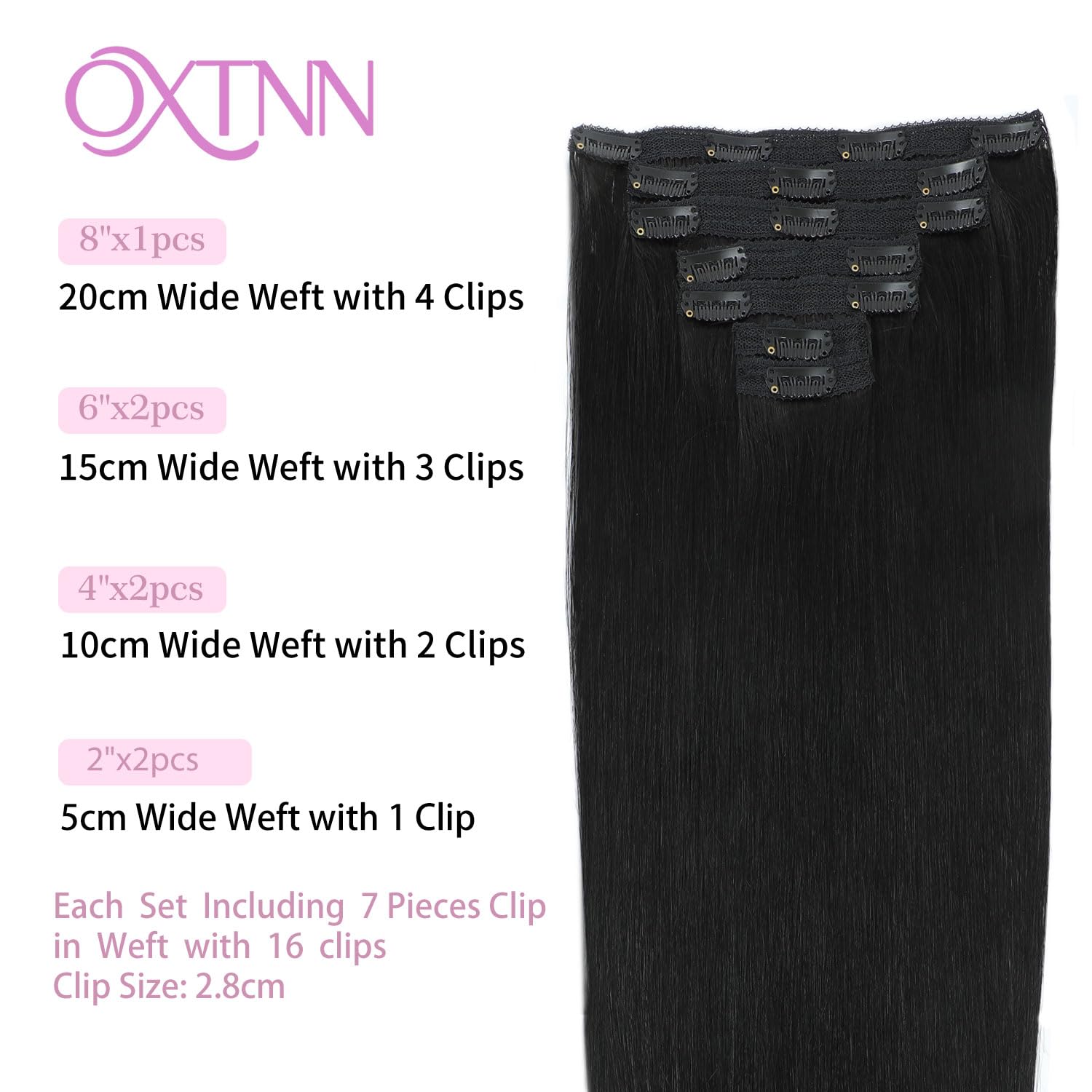 Clip in Hair Extensions Real Human Hair Jet Black 12 inch 7pcs 70g/Pack, Human Hair Clip in Extensions, Salon-Grade Quality, Easy Comfort Wear for Women (#1, 12 inch)