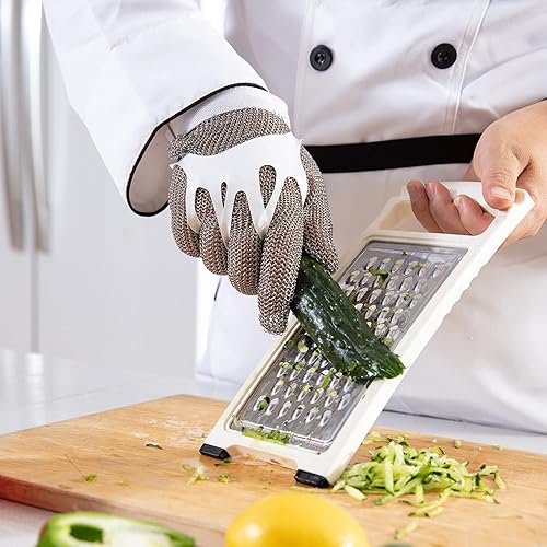 Miniatura 5 de Dowellife Guante de Malla Metálica, Resistente a Cortes de Grado Alimentario, Malla de Acero Inoxidable, Guante Metálico para Cuchillo para