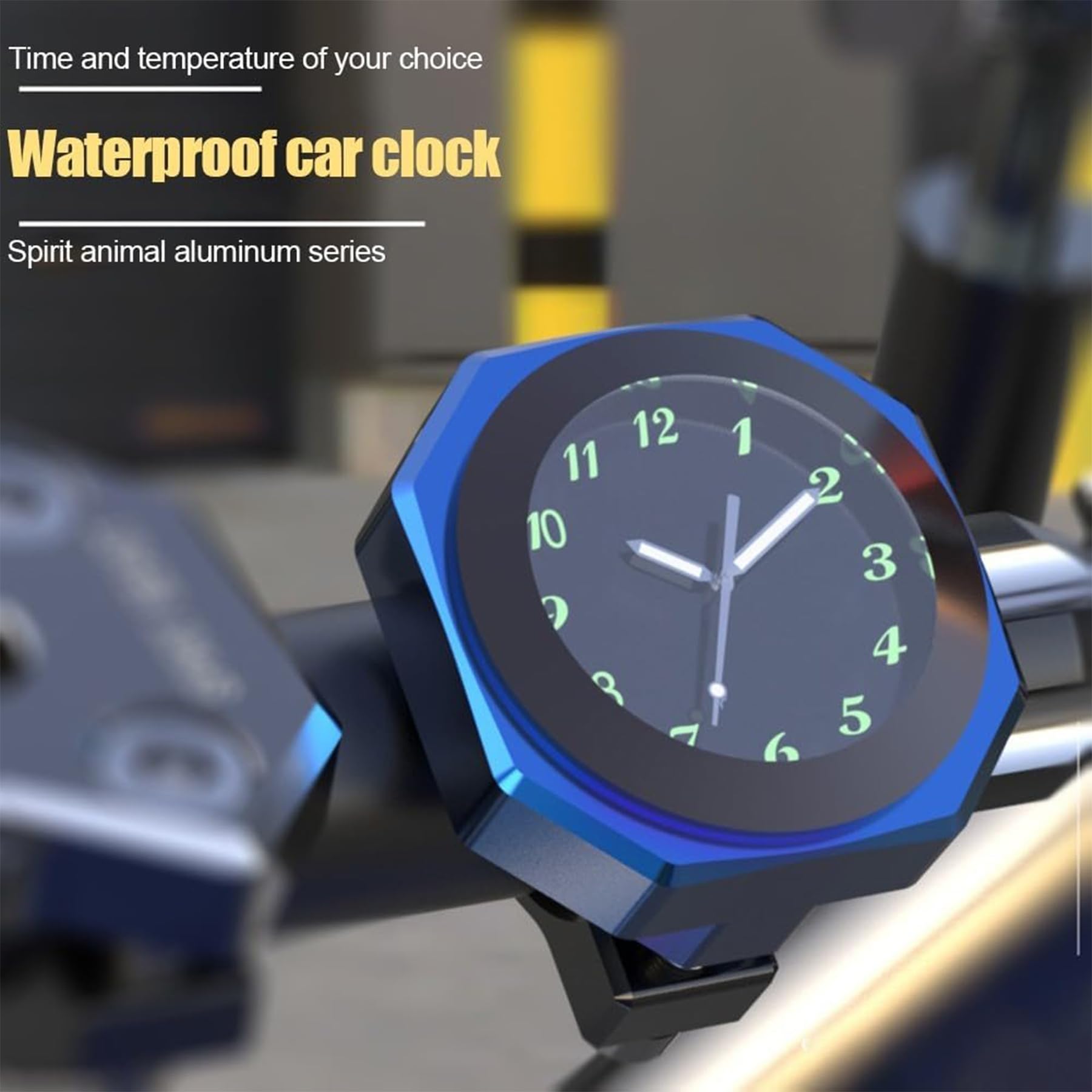 YeahBoom Motorraduhr für Lenker Wasserdicht,Motorrad Lenkeruhr,Fahrraduhr für Lenker,Lenkeruhr Motorrad,Motorrad-Uhren,wasserdichte Nachtleuchtende,Lenkerhalterung Uhr für Motorräder Elektrofahrzeuge