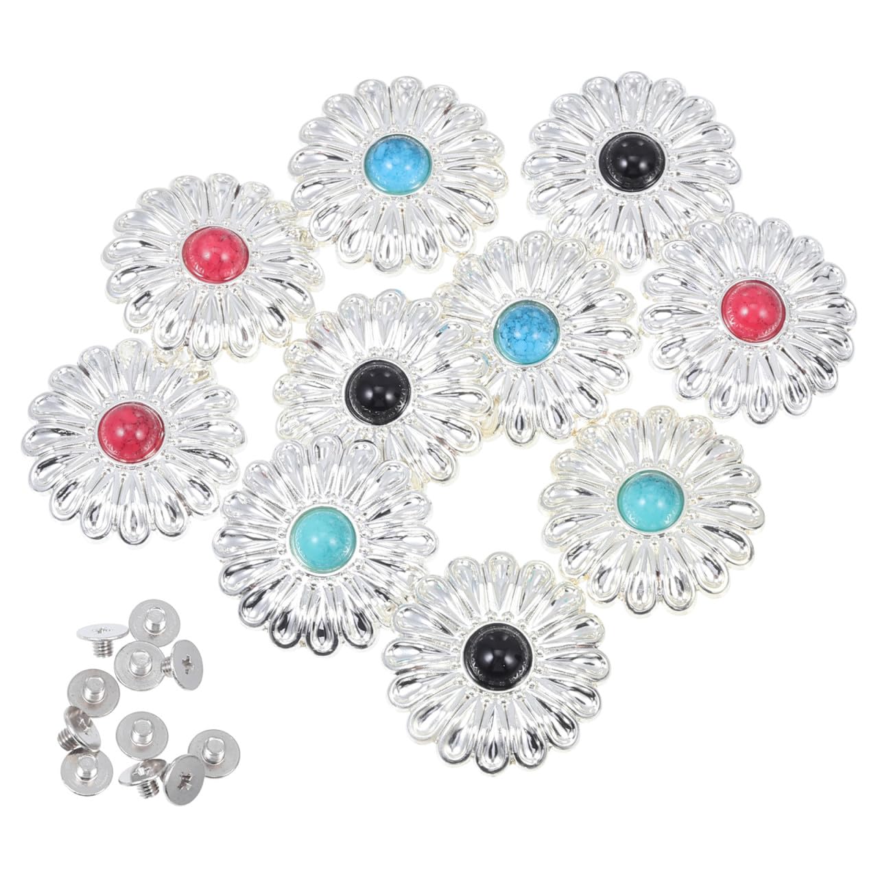 VILLCASE 4 Sätze Stoffschnalle Selber Machen Taschenzubehör Buttoned down Decorative Buttons Knopf Drücken Stift Hochzeitsdeko Gepäckverschlüsse Aus Leder Druckknöpfe Legierung 10 Stück * 4