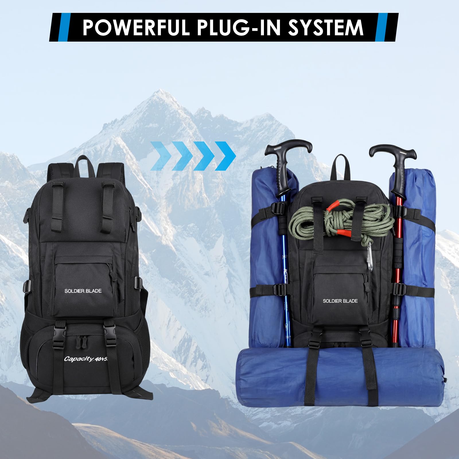 Plecak Turystyka 45L Mężczyźni Kobiety Wodoodporny Wytrzymały Plecak dzienny na Camping Kolarstwo Wspinaczka Górska Trekking Outdoor Sport