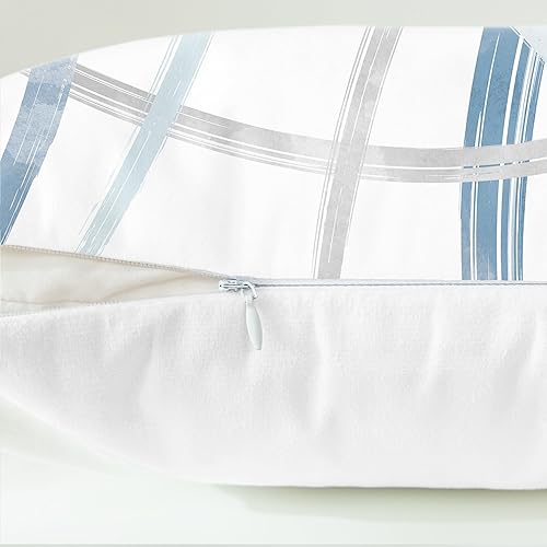 Miniatura 6 de CaliTime Juego de 2 fundas de almohada decorativas de vellón con líneas geométricas abstractas en forma de arco, para sofá, cama, decoración de casa