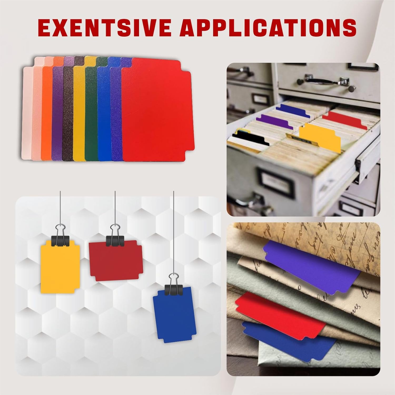 Trading Card Dividers 100 Pieces Multicolor Card Dividers with Tabs Plastic Cards Separators for Games and Sports Card Box Divider 2.7 x 3.8 Inches