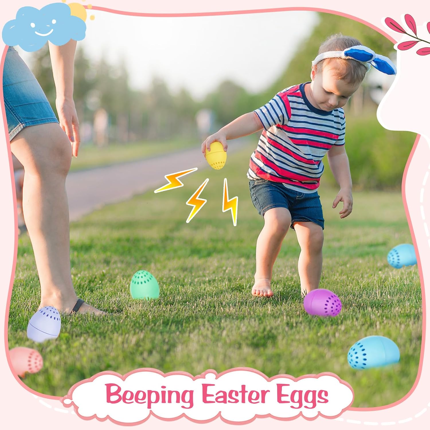 20 Pcs Beeping Easter Eggs for Blind Filled with 20 Chicks Chirping Beepers Easter Basket Stuffers for Toddlers Kids Adults Gifts Surprise Egg Easter Hunt, Assorted Colors 2.56 Inches