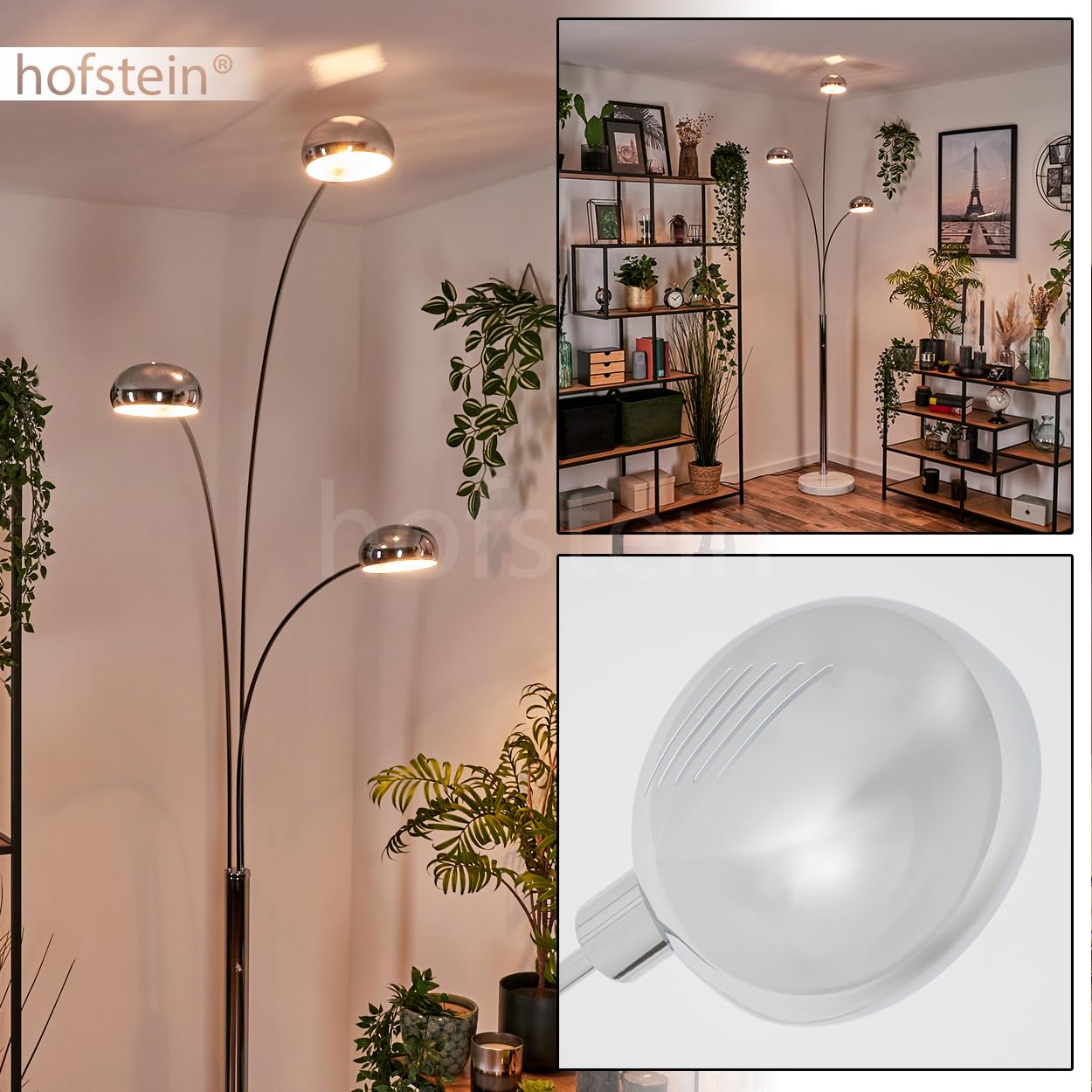 HOFSTEIN Staande lamp Nikkala, staande lamp van metaal in wit