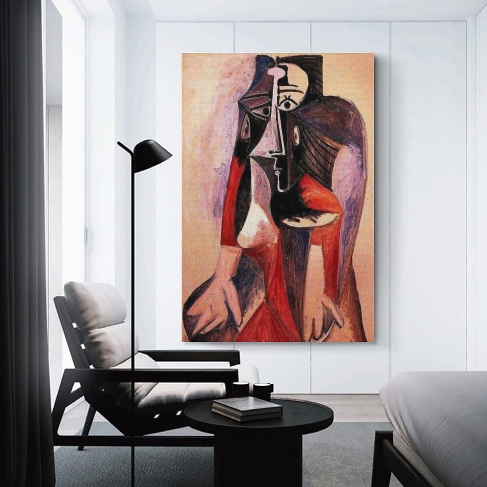 パブロ　ピカソ　座るジャクリーヌの肖像　絵画　アート パブロ・ピカソ 「手を組み合わせるジャクリーヌの肖像