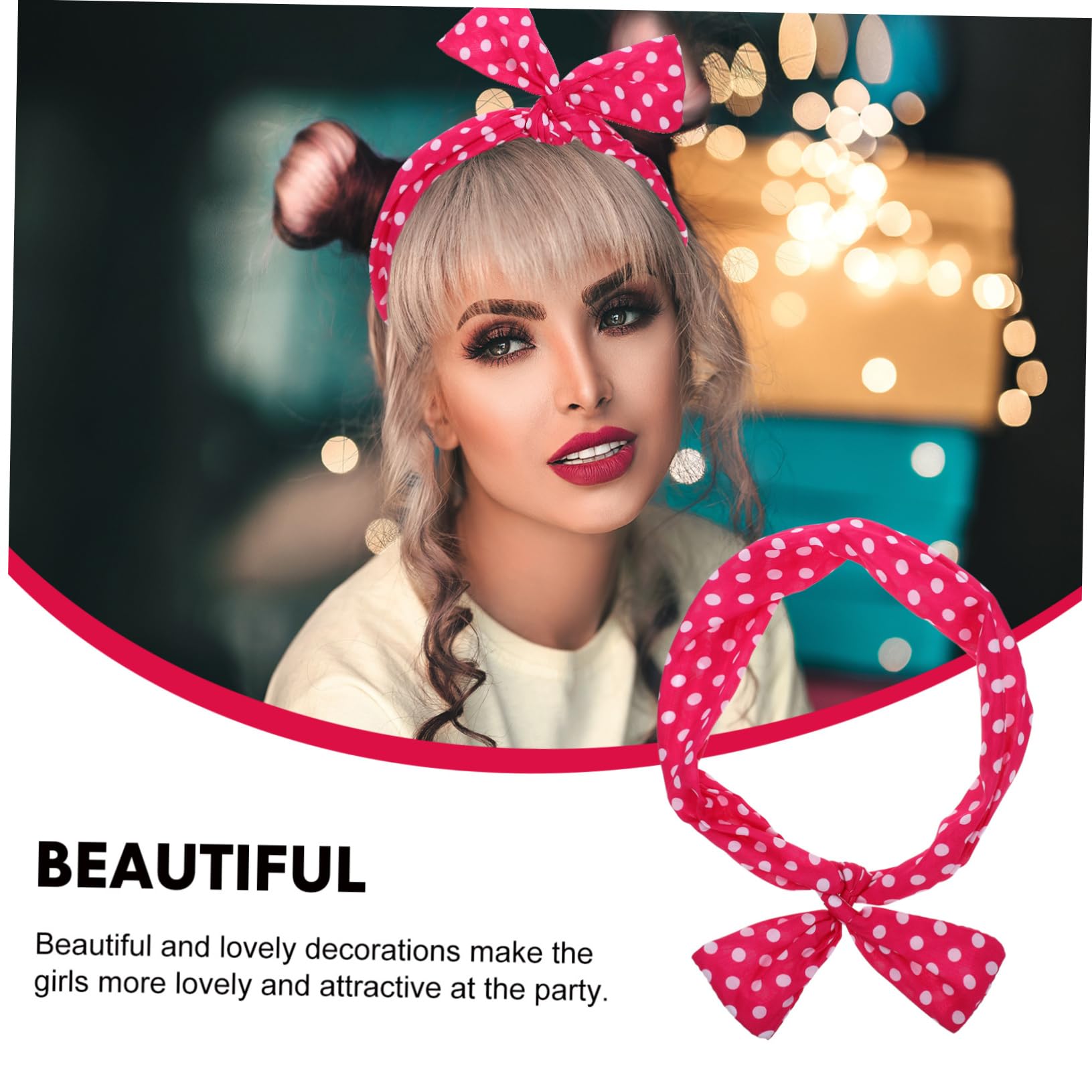 MAGICLULU 3 Juegos De Diademas De Material Seguro Para Mujer Con Lazo Para Niñas Decoración Para Fiestas Navideñas (4 Unidades)