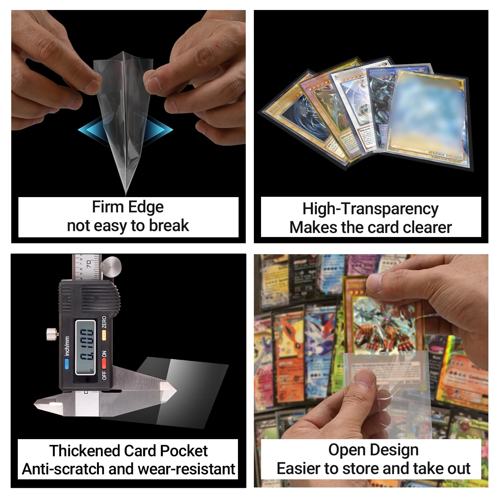 KOMABLEN – 600 Protège-cartes Transparents 66x91 Mm – S'adaptent à Pokémon, Magic, Yugioh – Rangement Sécurisé